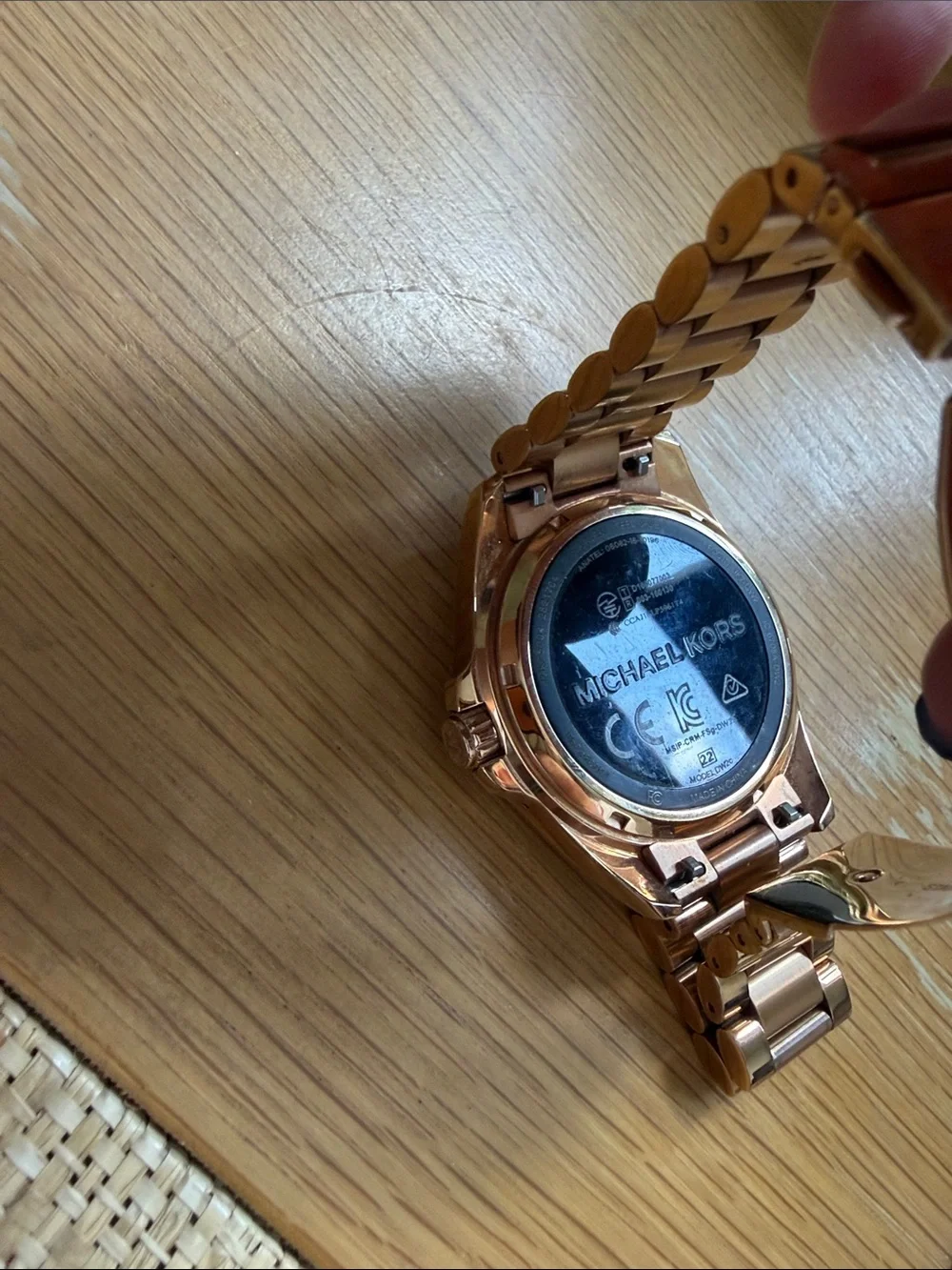 Michael Kors Rose Gold-Tone Smartwatch with Metal Link Bracelet